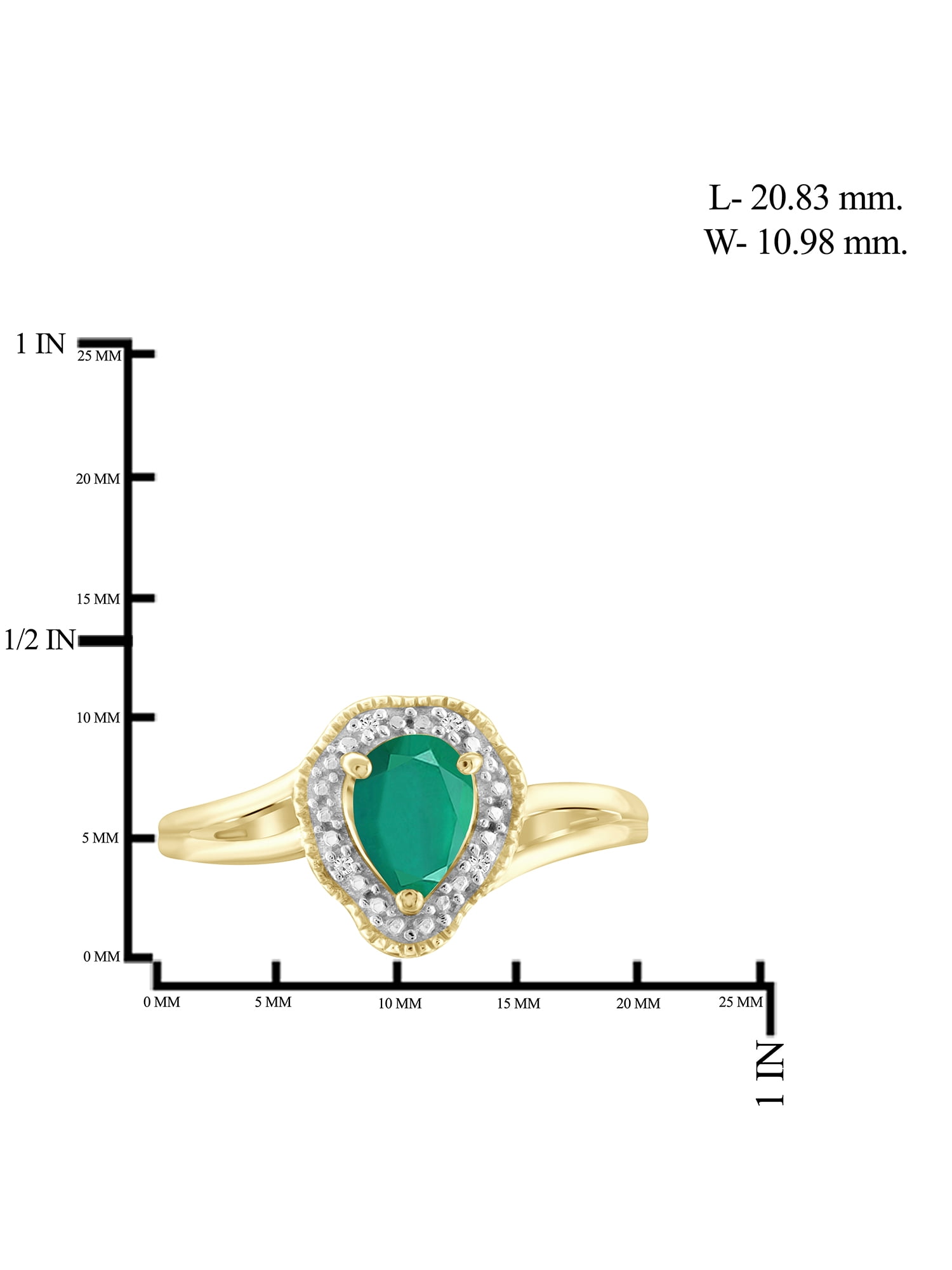 JewelersClub Emerald Ring December Birthstone Jewelry – 3/4 Carat Emerald 14K Gold Over Silver Ring Jewelry with White Diamond Accent – Gemstone Rings with Hypoallergenic 14K Gold Over Silver