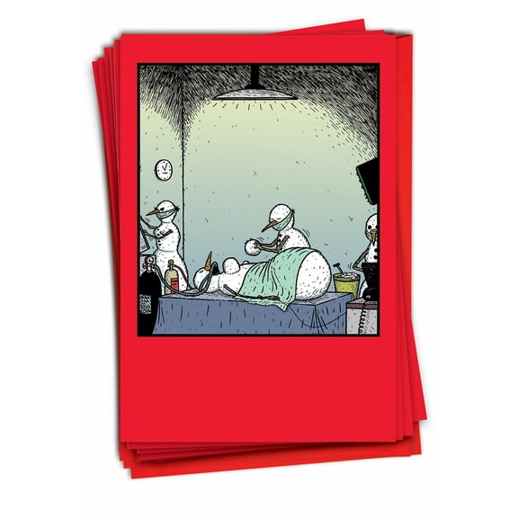 12 Funny Christmas Cards Pack (1 Design, 12 Cards) - Breast Wishes B4350