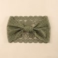 thumbnail image 2 of Womens Vintage Lace Headband - Wide Elastic Boho Turban with Bow Knot & Floral Hollow - Stretchy Non-Slip Scarf for Daily Wear Army Green, 2 of 4