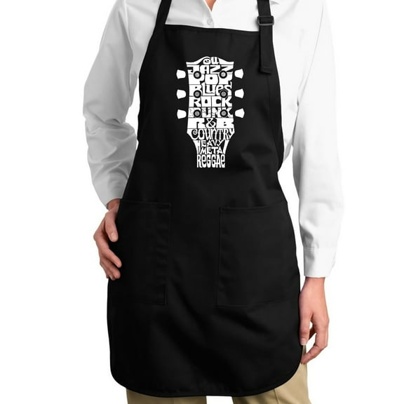 Full Length Word Art Apron - Guitar Head Music Genres