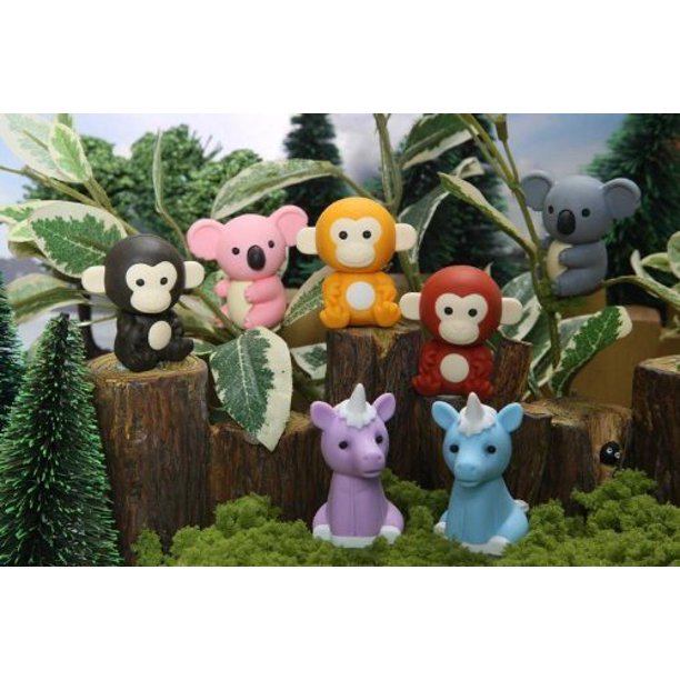 Iwako Japanese Erasers, Jungle Animals, 7 Piece