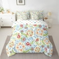 thumbnail image 2 of Manfei Colorful Paisley Floral 7 Pieces Bedding Comforter Set,Retro Boho Flower Full Bedding Set,bohemian Theme Fitted Sheet Flat Sheet For Girls,Ultra Soft Home Decor Reversible, 2 of 8
