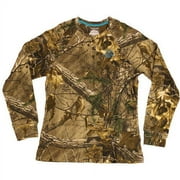 Women's Long Sleeve Camo Henley Tshirt, Xtra