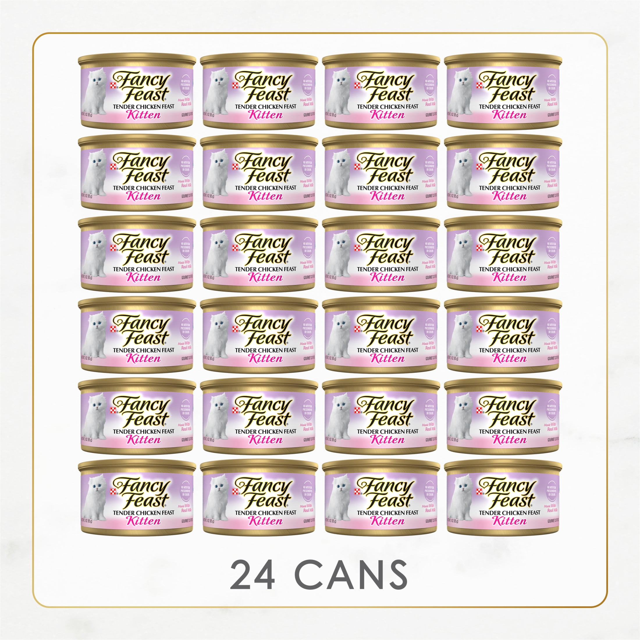 Purina Fancy Feast Wet Cat Food for Kittens Chicken, 3 oz Cans (24 Pack)