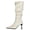 Beige Boots for Women, variant on hopeusnice Ruched Pointed Toe Knee High Boot Leather Upper On Style Fashion Night Out Boot Beige 35