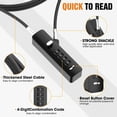 thumbnail image 4 of Cable Locks with Combination, Wire Rope 4-Digit Combination Ski Lock with 3 Lengths Steel Cables for Closet, Gate, Bike, Luggage, Snowboard, Cabinet, Wardrobe, Fence, Fridge (Black - 1pc), 4 of 8