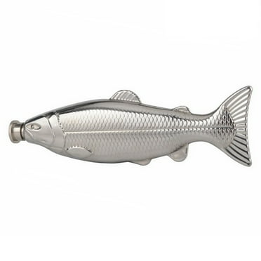 Flasks-Men Stainless-Steel Fish-Shape Liquor-Flask 4oz