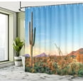 thumbnail image 5 of Ambesonne Saguaro Shower Curtain, Sun in Desert Cactus, 69"Wx75"L, Orange Blue Green, 5 of 5