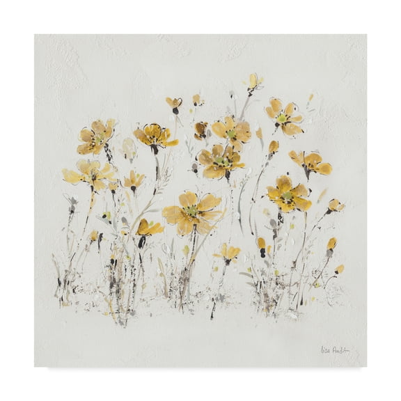 Trademark Fine Art 'Wildflowers III Yellow on White' Canvas Art by Lisa Audit