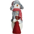 thumbnail image 2 of Northlight 15" Gray and Red Snowman with Bag of Gifts Christmas Tabletop Decoration, 2 of 4