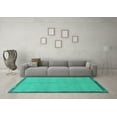 thumbnail image 3 of Ahgly Company Indoor Square Abstract Turquoise Blue Modern Area Rugs, 3' Square, 3 of 4