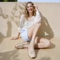 thumbnail image 2 of Ecetana Women's Leather Loafers Cozy Slip-Ons Driving Shoes Lightweight Work Flats for Women, 2 of 8