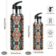 thumbnail image 2 of Yayeee 20oz Insulated Water Bottle Double Wall Stainless Steel with Flip Straw Lid, Blue Geometric, 2 of 7