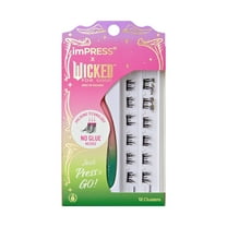 imPRESS X WICKED: FOR GOOD Press On Self Adhesive Eyelashes, 12 Lash Clusters - Tap to Bubble