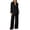 Black, variant on Women Suits 2 Piece Set Business Casual Dressy Oversized Blazer Jacket Wide Leg Pantsuits Formal Outfits (2XL, Pink)