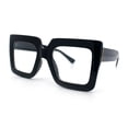 thumbnail image 4 of Womens Bold Mod Thick Plastic Rectangle Blue Light Filtering Computer Glasses Black - Clear, 4 of 8