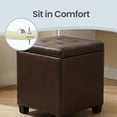thumbnail image 4 of LEDREM Storage Ottoman with Hinged Lid, 14-Gallon Footrest Stool with Solid Wood Frame, 660lb Capacity for Living Room, Bedroom, Deep Burgundy, 4 of 7