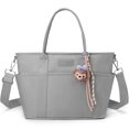 thumbnail image 1 of Nestbag Grey Tote Bag, Large Water-Resistant Diaper Bag & Handbag for Travel Work Daily Use, 1 of 1