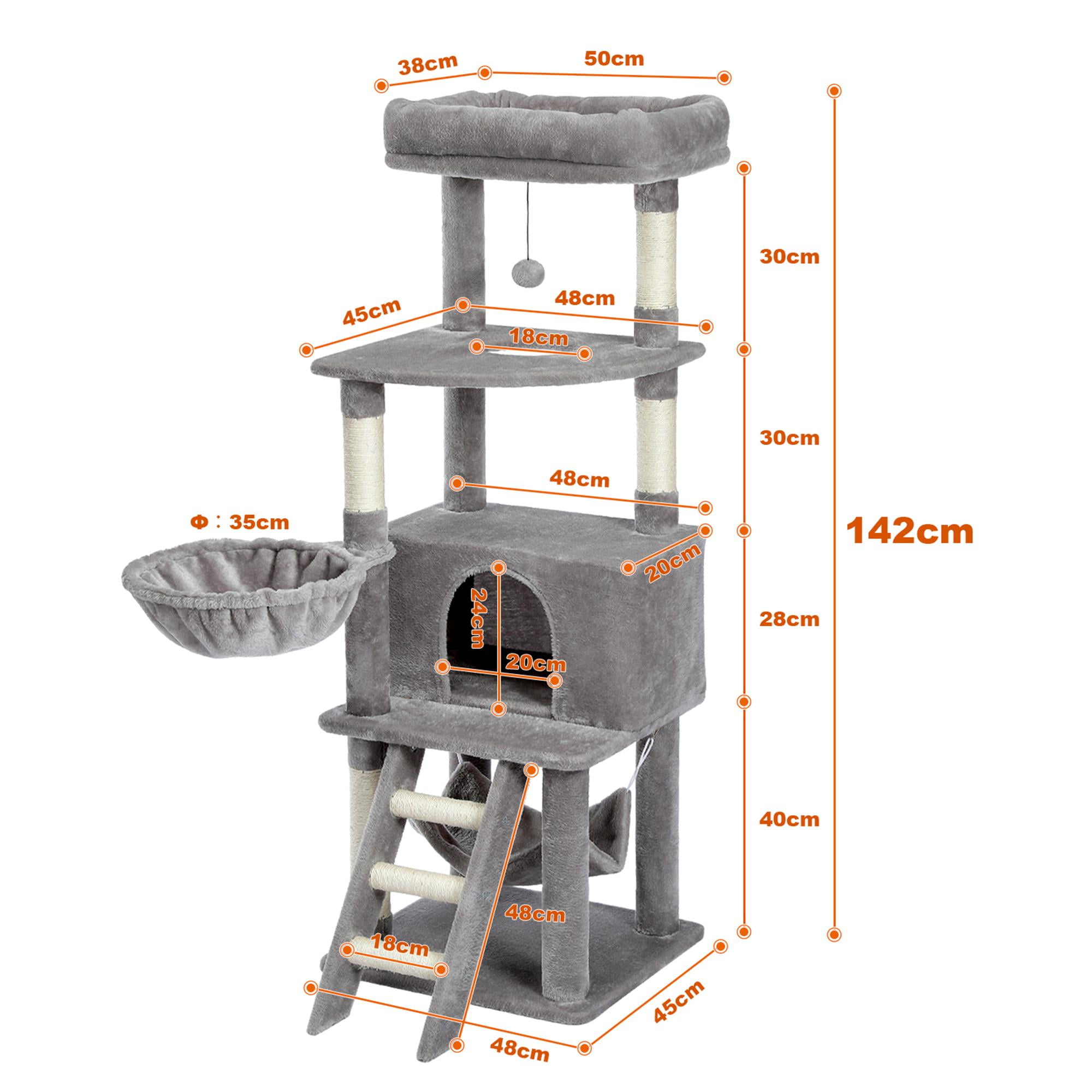 Pefilos 55.9" Cat Trees Towers for Large Cats with Sisal-Covered Scratching Posts, Cat Tree House for Indoor Cats, Cooling mat for Kitten Cat Condo for Adult Cats, Gray Pefilos 55.9" Cat Trees Towers for Large Cats with Sisal-Covered Scratching Posts, Cat Tree House for Indoor Cats, Cooling mat for Kitten Cat Condo for Adult Cats, Gray