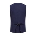 thumbnail image 4 of RYDCOT Men's Corduroy Dress Vest V-Neck Vintage Western Cowboy Waistcoat Sleeveless Jacket Slim Fit Casual Business Single-Breasted Suit Vests with Muti Pocket Navy, 4 of 8