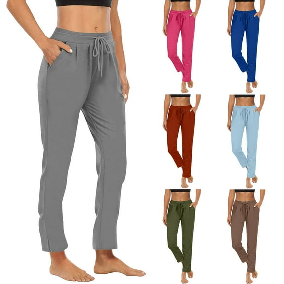 FRSASU Women's High Waist Ultra-Soft Silky Dry Fit Lounge Joggers Lightweight Dry-Fit Pants with Pockets