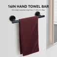 thumbnail image 3 of Matte Black Bathroom Accessory Bar Set Hand Towel Holder Wall Mounted Ring/Hook Support Rails Stainless Steel 3 Pieces, 12" Bar, 3 of 5