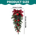 thumbnail image 3 of Goodw7 Artificial Christmas Teardrop Wreath, Festive Garland with Red Berries Pinecones Bows, Snowy Finish Hanging Decoration for Front Door Wall Mantel Home, 3 of 9
