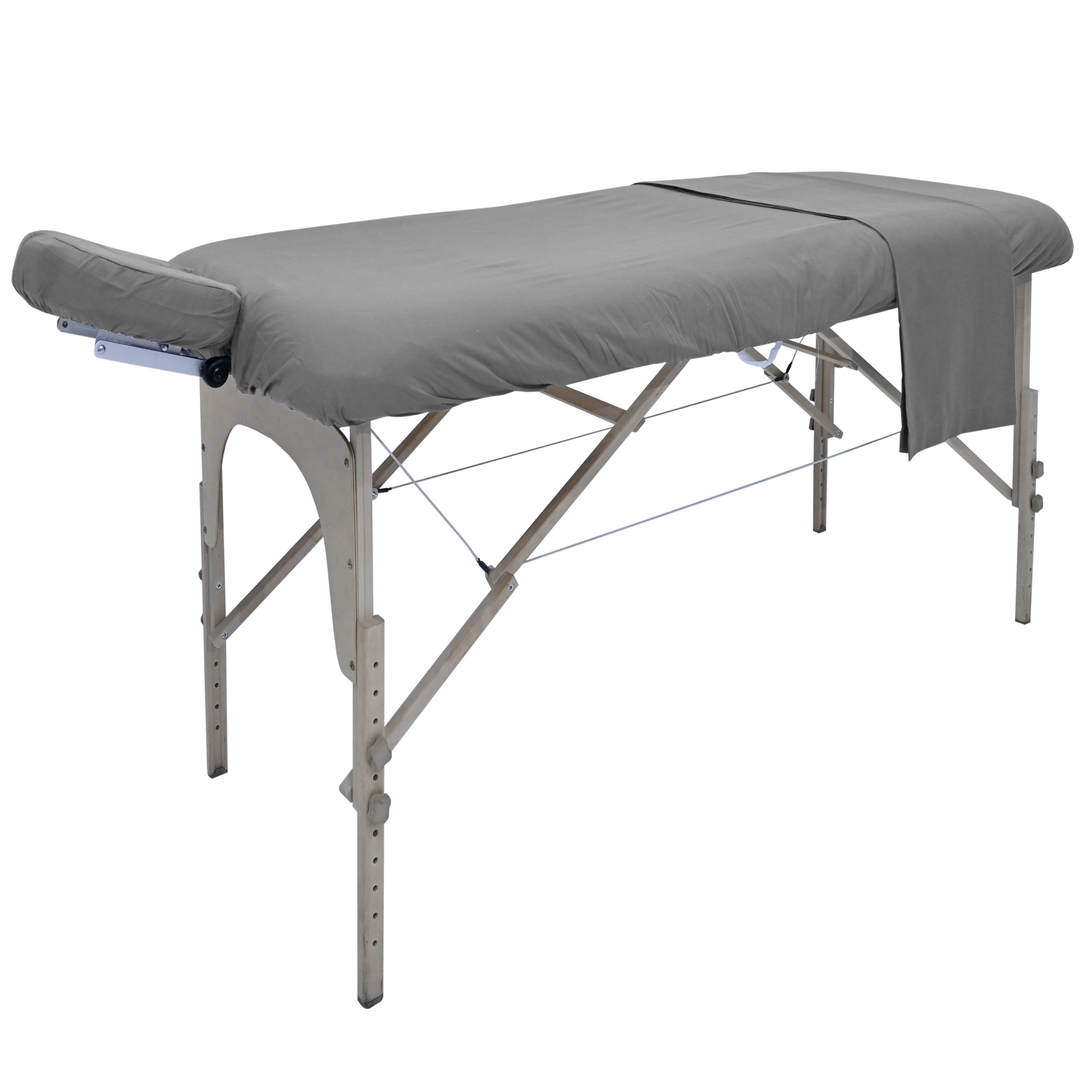 Spa Massage Table Poly Cotton Sheets 3 Pieces Full Set Resistant to Wrinkling, Gray