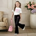 thumbnail image 4 of XIYON Toddler Girls Clothing Set Stylish Girls Casual Outfit Flared Pants With Short Sleeve Top Comfortable Playwear 2 Piece Summer 10-11 Years, 4 of 4