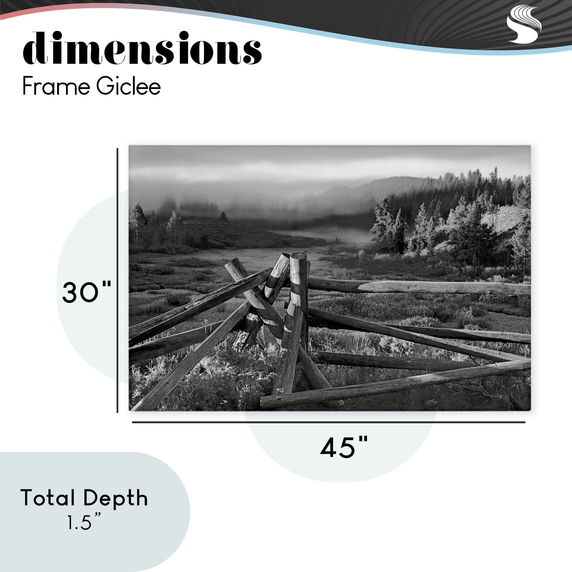 Grand Tetons Fence Beyond Canvas Wall Art, design by MJ Photography