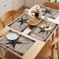 thumbnail image 5 of Texas Star Vintage Placemats Set of 4 Brown Khaki Wooden Retro Art Place Mats Indoor Wipeable Table Mats Washable Cloth Dining Table Placemats for Kitchen Holiday Party Home Decor 13x19 Inch, 5 of 9