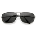 thumbnail image 1 of sunglassLA Unisex Large Classic Metal Crossbar Square Lens Aviator Sunglasses 66mm (Silver / Smoke) - 66mm, 1 of 4