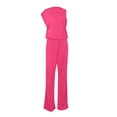 thumbnail image 5 of Women's Dressy Casual Summer Jumpsuits Sleeveless Mock Neck Wide Leg Pants Romper One Piece Formal Party Outfits Pink XL, 5 of 5