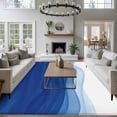 thumbnail image 3 of Large Area Rugs for Living Room Bedroom, Ombre Blue Waves 5'x8' Rug Washable Carpet Runner Indoor Outdoor, Abstract Art Gradient Modern Non Slip Floor Mats Rug for Kitchen, Bathroom, 3 of 8