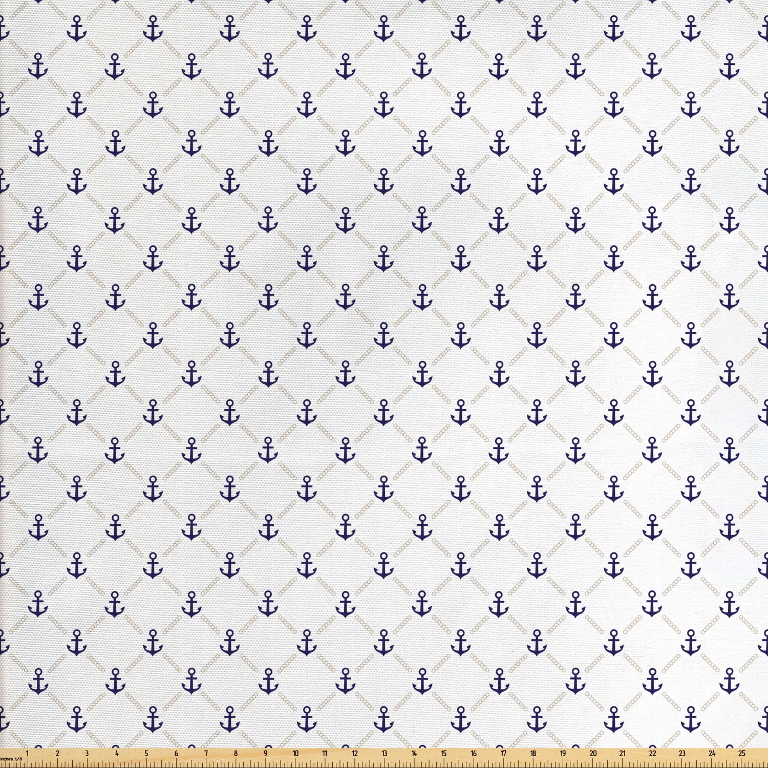 Anchor Fabric by The Yard, Yacht Ship Cruise Sailing Themed Pattern