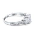 thumbnail image 2 of Moissanite Size-8 Three Stone Art Deco Oval Trio Ring Vintage Style CZ Wedding Engagement Ring 925 Sterling Silver Gifts For Her, 2 of 6