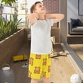 thumbnail image 5 of Bear Tile Yellow Pattern Athletic Shorts Breathable with Comfort Fit Drawstring Casual Sweatshorts Small, 5 of 9