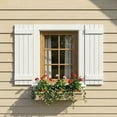 thumbnail image 4 of GVN Louver Shutters with Premium Board and Batten, Window Panel Shutters with Two Horizontal Rails and Easy Mount for Farmhouse, Home Office, Living Room, Bedroom, White(14"*35"), 4 of 8