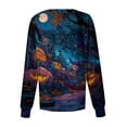 thumbnail image 3 of WTOBBY Women's Halloween Printed Nurse Uniform Top Long Sleeve Single Breasted Style - Perfect for Medical Staff and Halloween Costumes with Comfortable Button Closure,Dark Blue L, 3 of 4