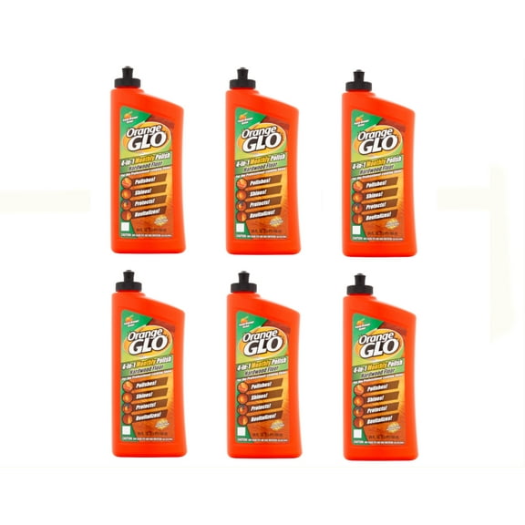 Pack of 6 Orange Glo Fresh Orange Scent 4-in-1 Monthly Polish Hardwood Floor, 24 fl oz
