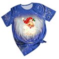 thumbnail image 1 of Blusa divertida con estampado de teñido anudado navideño para mujer Pompotops hfajkhk123846, 1 of 4
