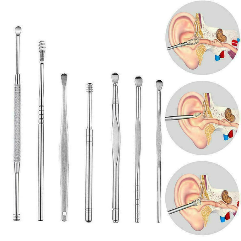 8 Pcs Ear Pick Double Ended Spring Ear Wax Cleaner Tool Set