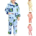 thumbnail image 5 of MEZZALL Cozy Flannel Long Sleeve Outfit Sets For Girls Cute Cartoon Print Kids Sleep O-Neck Tops Pants Leisure Cold Weather Autumn Winter Nightwear Outfits Trendy Clothing Sets, 5 of 5