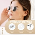 thumbnail image 3 of Uxcell Eyeglass Chain Connector, 50 Pack Adjustable Anti Slip Silicone Rubber Strap Holder Chain End Loop for Women Men Eyeglasses Sunglasses, White K (Long Metal Spring), 3 of 5