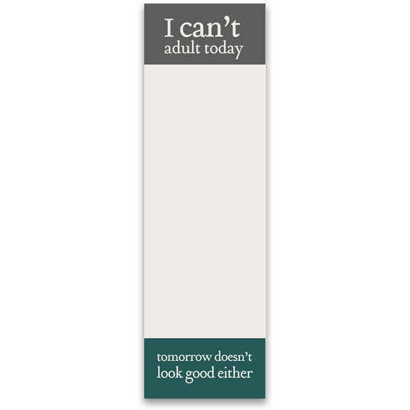 Primitives by Kathy I Can't Adult Today Magnetic Writing Pad 2.75" x 9.5 Emerald Neutral 60 Sheets