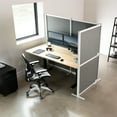 thumbnail image 2 of VIVO L-Shaped Modular Wall System, 3 PET Panels, Modern Office Cubicle Dividers, 2 of 8