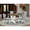 Baby Blue, variant on East West Furniture 5-Pc Dining Table Set Includes 4 Mid Century Chairs with Upholstered Seat and High Back and a Rectangular Kitchen Table - Linen White Finish