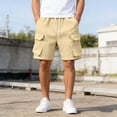 thumbnail image 2 of Besolor Men's Plus Size Cargo Shorts Summer Knee Length Drawstring High Waist Wide Leg Pants Casual Loose Running Sweat Shorts with Pocket, 2 of 7