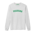 thumbnail image 5 of Daxton Retro Michigan Arch Font Long Sleeves T Shirt Soft Medium Weight Cotton, 2Pk Hgray Green White Green, XS, 5 of 5