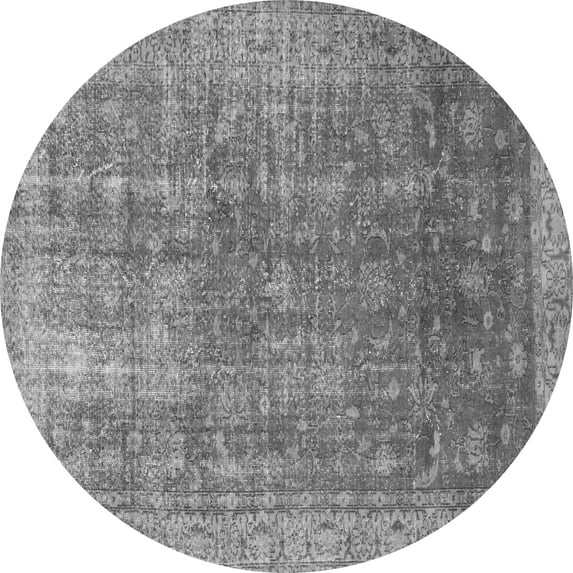 Ahgly Company Indoor Round Persian Gray Bohemian Area Rugs, 8' Round